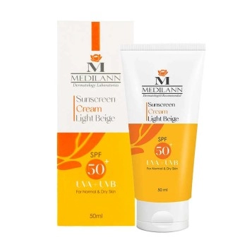 کرم ضد آفتاب رنگی SPF50 مدیلن | بژ روشن  50 میلی لیتر