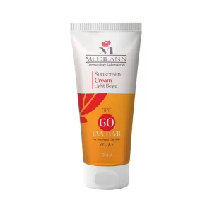 کرم ضد آفتاب رنگی فاقد چربی SPF60 مدیلن
