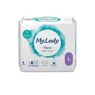 نوار بهداشتی مکسی نیمه ضخیم پنبه‌ای سایز بزرگ مای لیدی 8 عددی