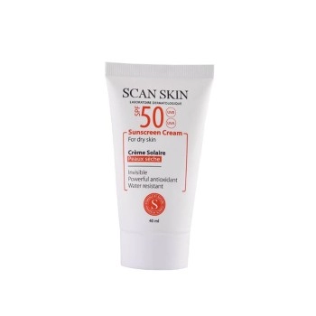 کرم ضد آفتاب بی رنگ اسکن اسکین 40 میلی | مناسب برای پوست خشک با SPF50