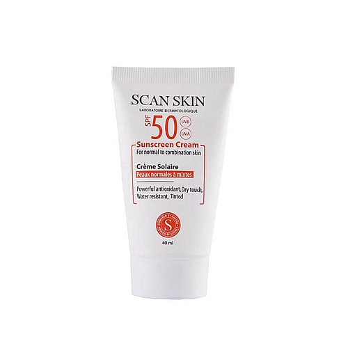 کرم ضد آفتاب رنگی اسکن اسکین 40 میلی | مناسب پوست های نرمال تا مختلط با SPF50 ضد آفتاب رنگی اسکن اسکین پوست نرمال