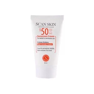 کرم ضد آفتاب بی رنگ اسکن اسکین 40 میلی | مناسب پوست های نرمال تا مختلط با SPF50