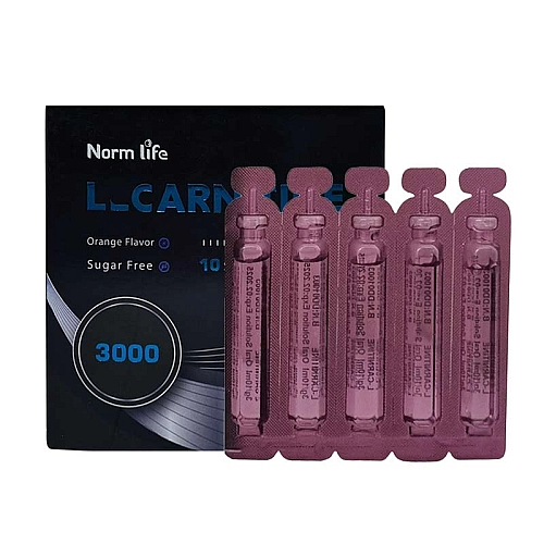خرید کارنیتین 3000 میلی گرم ویال کارنیتین مایع 3000 نورم لایف