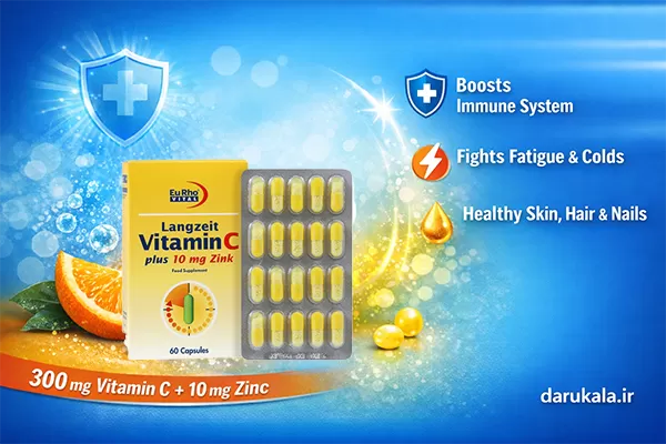 قیمت کپسول ویتامین سی پلاس زینک یوروویتال