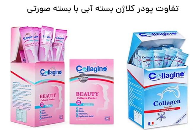 فرق کلاژینو آبی و صورتی چیه داروخانه آنلاین