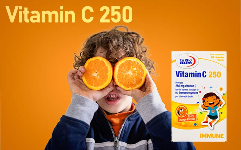 قرص جویدنی ویتامین سی 250 یوروویتال