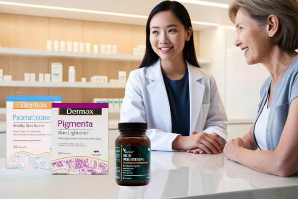 پوست روشن و شاداب پس از استفاده از محصولات پیگمنتا و مکمل‌های گلوتاتیون برای کاهش لک